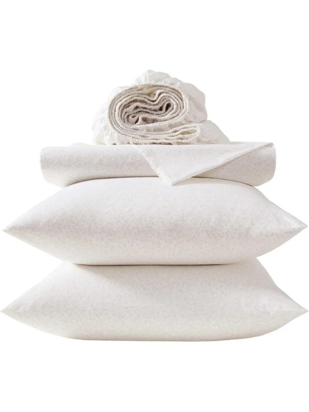 Crisp Lightweight Twin Sheet Set, Cotton Percale Bedding, Floral Decor, Deep